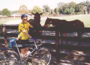 Carol Glavin with spectators.